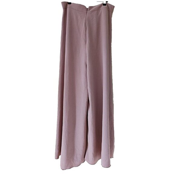 Gomorn Pants Womens L US 8/10 Beige Neutral Zip Pockets Wide Leg Dress Stretch - Picture 2 of 14